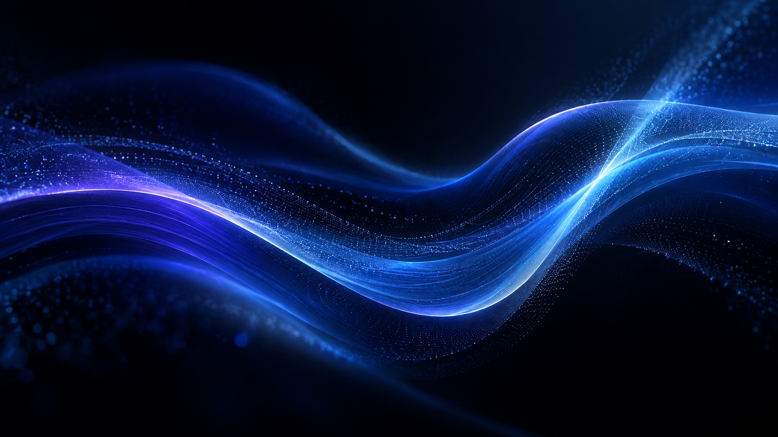 Abstract blue light ribbon representing a connected flow
