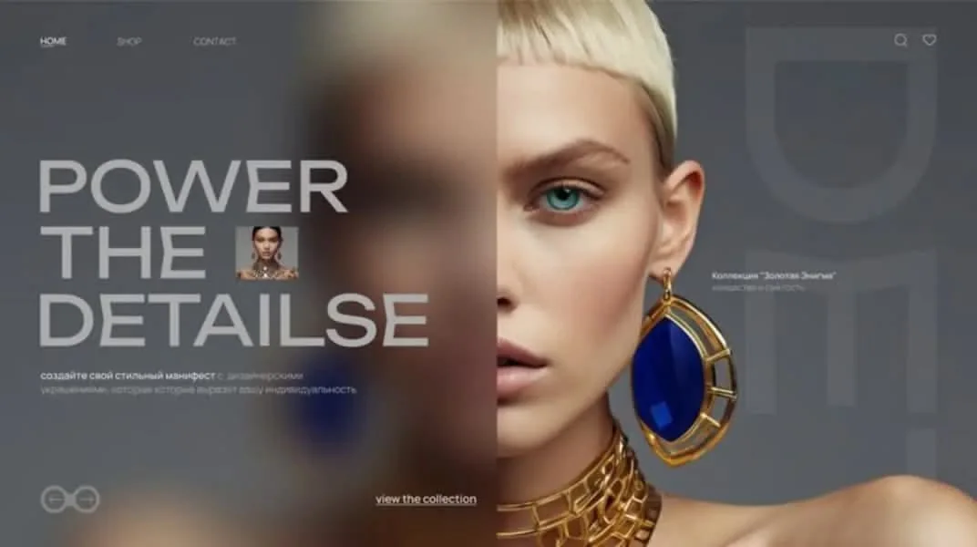 Fashion collection website with editorial photography