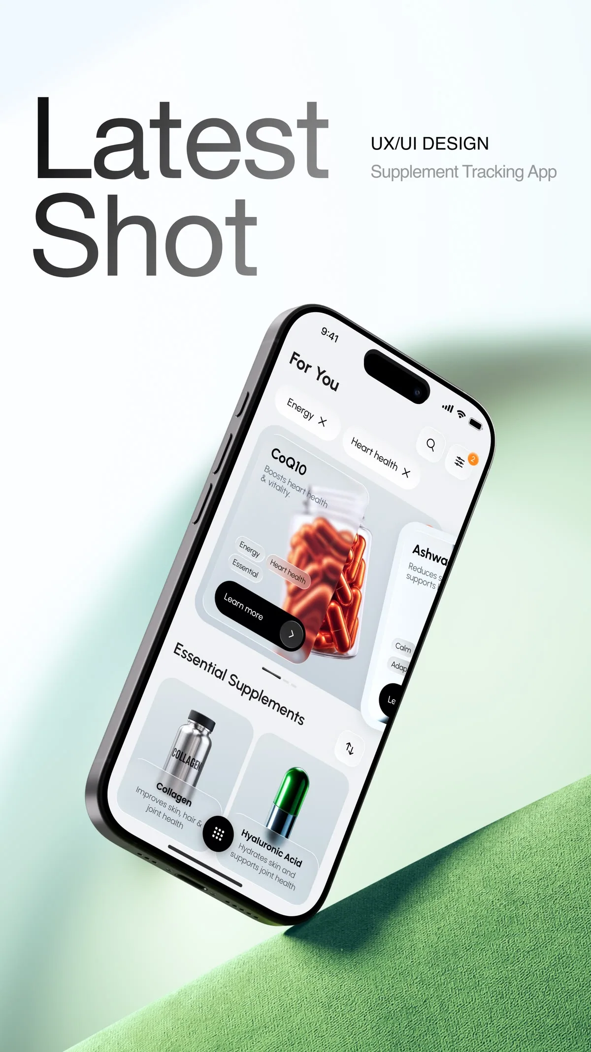 Supplement browsing app displayed on a phone